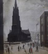 After Laurence Stephen Lowry (British 1887-1976) Lithograph 'A Street Scene, St. Simon's Church',