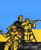 After Wang Guangyi (Chinese contemporary) a striking modern Chinese Communist propaganda style