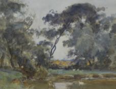 *Local Interest* Albert Ernest Brockbank (19th Century) Watercolour, a Lakeland river study in