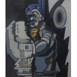 David Carr (British 1915-1968) Oil on canvas, Machine Worker abstract study, unsigned, previously