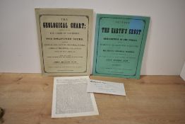 Geology. Two Geological Charts. Linen-backed, folding and coloured. Morris, John - Section of the