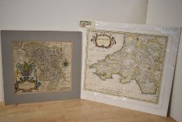 Maps. Two Antiquarian County/Regional Maps. A Saxton's Derbyshire, c.1610. And; a Morden's South