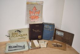 Travel. Canada. A selection of late 19th and early 20th century tourist souvenirs, photo-books,