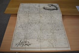 Folding Map. Sherriff, James - A Map of Upwards of 25 Miles Round The Town of Birmingham. 1798. In