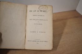 Legal History. Capital Punishment. Dymond, Alfred H. - The Law on its Trial: or Personal