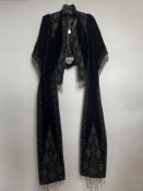 A 19th century Victorian Morin & Blossier of Paris cape style jacket, in black velvet and satin with