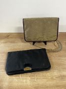 Two vintage Christian Dior cross-body chain bags with monogrammed exterior canvas, one in an all-