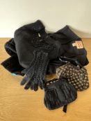 Collection of black vintage womens garments to include Freemore embellished wool blend sweetheart
