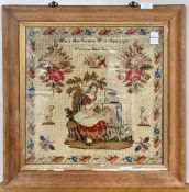 A framed and glazed tapestry woolwork, performed by Mary Anne Forsters aged 11 years, of Wesleyan
