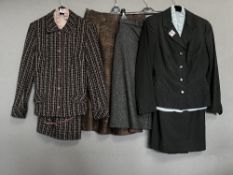 Assorted 1970s vintage womens' wool and knitted tailoring, to include two skirt suits by Glaser