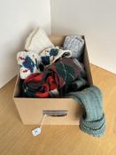 Assorted vintage wool boot socks and knee-highs, to include argyle, cable knit, walking style, in