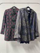 Two vintage China style jackets, to include The Old Peking Silk Company jacket in blue with