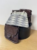 A collection of vintage leather handbags, to include Russell & Bromley cross-body with suede panel