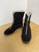 A pair of circa 1960/70s vintage K Shoes [local interest] 'Bootee' sheepskin lined ankle boots in