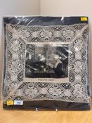 A rare antique Stevengraph silk picture produced by Neyret Freres of Saint Ettiene, with crochet