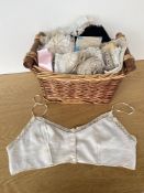 Assorted Edwardian lace and crochet samples and constume accessories, comprising mostly lengths of