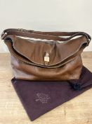 A Mulberry Tessie tote bag in 'Oak' deep tan calfskin leather, hobo handbag style adjustable buckled