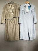 Two modern Mother of the Bride outfits, to include a Gina Bacconi dress and coat in powder blue,
