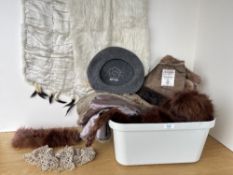 Assorted vintage fur stoles, collars, capes and cuffs in a range of colours and hides, to include