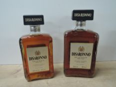 Disaronno Italian Liqueur, 28% vol, 700ml and 500ml, both seals intact, 2 bottles, levels bottom