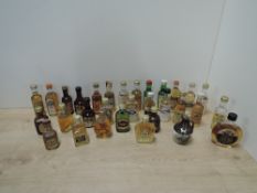 Whisky Miniatures, Bowmore 12 Year Old 70 proof, 4.7cl, 43% vol, 50ml, Canadian Club 40% vol,