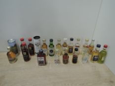 Mixed Alcoholic Miniatures, Bowmore 12 Year Single Malt Scotch Whisky in tube, Bruichladdich Links