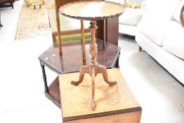 A reproduction wine table and small drop leaf occasional coffee table
