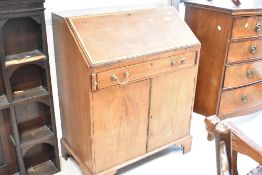 An Edwardian mahogany bureau , width approx. 77cm, depth 47cm, height 100cm