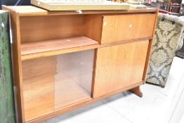 A vintage teak wall unit (top only), approx. dimensions W117 H99 D28cm