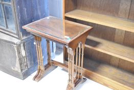 A reproduction nest of three occasional tables, width approx. 50cm