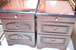 Two pairs of late 20th Century mahogany bedside chests