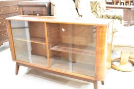 A vintage sapele low display cabinet, dimensions approx. W129 H80 D31cm