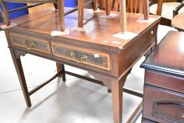 A 19th Century and later side table , having twin frieze drawers, width approx. 93cm D54cm H71cm