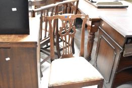 A 19th Century low seat chair in the Chippendale style