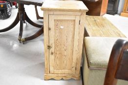 A 19th Century stripped pine pot cupboard, dimensions approx. H81 W42 D37cm