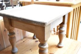 Two modern pine coffee tables, approx. 91 x 61cm and 46 x 46cm