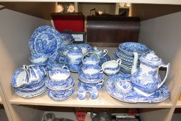 A large selection of late 19th to 20th-century Spode 'Italian' blue and white transfer ware, to
