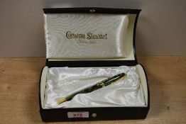 A boxed Conway Stewart 58 ballpoint pen Limited Edition 2/202 in Green and Gold Marble