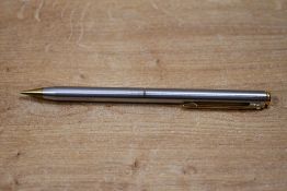 A Sheaffer Targa 1001x Brushed Steel with gold trim propelling pencil