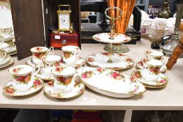 A small selection of 20th-century Royal Albert 'Old Country Roses' bone china wares, featuring a