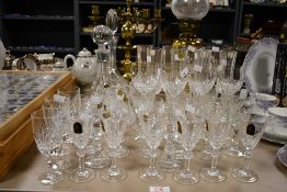 A selection of 20th-century crystal cut glasses and decanters, to feature Italian Cathedral Crystal,