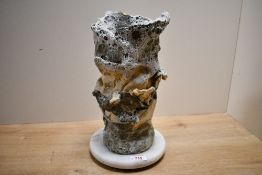 A 20th-century Keith Gretton (British b.1934) 'Clay Tower No. 8' stoneware ceramic sculpture,