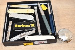 A small quantity of 20th-century sundry wares, to feature a Silver chatelaine belt pencil, stamped