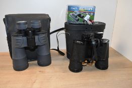 Two 20th-century binoculars, to feature Boots Pacer Korea 10 x 50mm Fully Coated Optics Field of