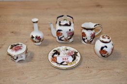 A selection of miniature 20th-century Mason's ironstone 'Mandalay', to feature a tea pot, plate, bud