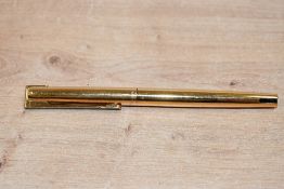 A Waterman Directeur Generale converter fill gold plated fountain pen having 18k 750 nib (some plate
