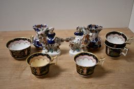 A selection of 19th-century pottery sundry wares, to feature a pair of Staffordshire pottery flat