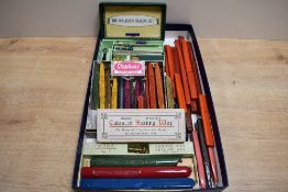 A large selection of vintage colourful sealing waxes, to feature Walkden's perfumed wax, Stephens