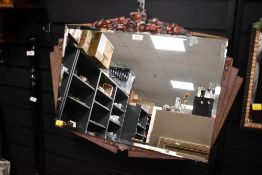 A large early 20th-century Art Deco Barbola-style wall mirror, featuring intricate, hand painted