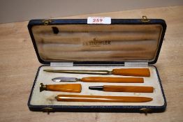 An early to mid 20th-century J.S Staedtler, Bavaria Art Deco-style bakelite writing set, to